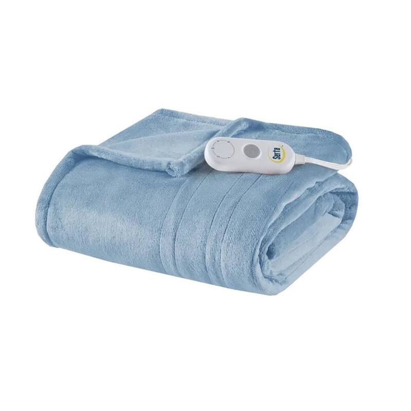 50" x 60" Heated Throw Electric Blanket Light Blue Bed Bath & Beyond